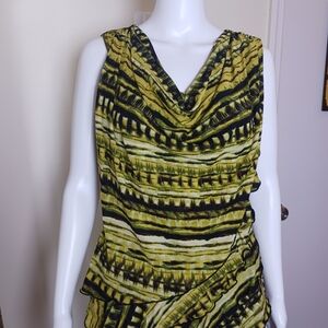 Worthington Green and Black Patterned Top